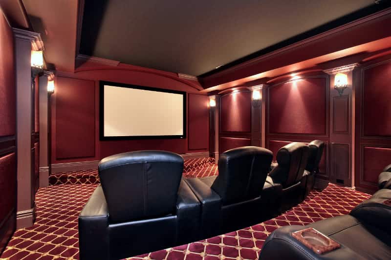 curved row of theater chairs
