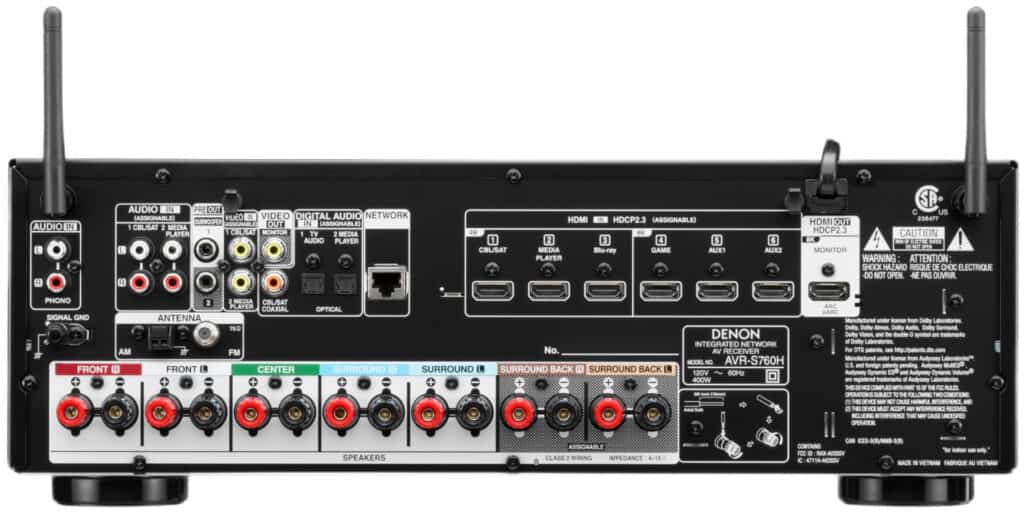 Denon AVR-S760H - Rear View