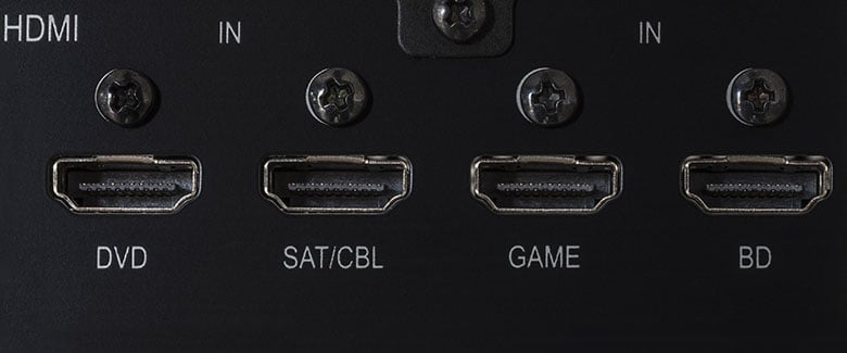 Four HDMI connections on a device