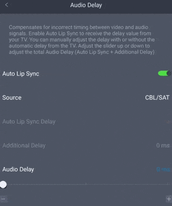 Correcting lip sync problems using the audio delay setting