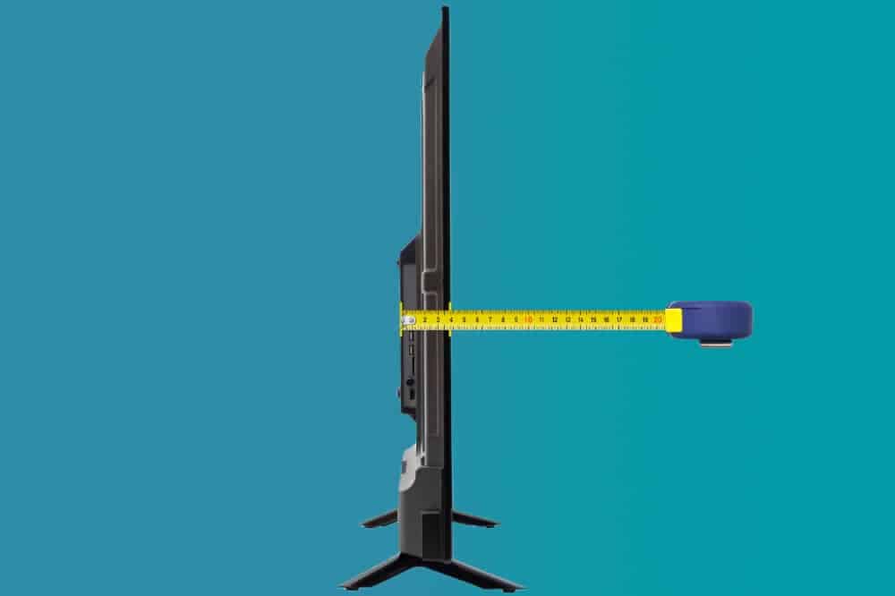 Measuring the depth of a TV screen