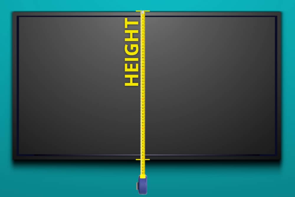 Measuring the height of a TV screen