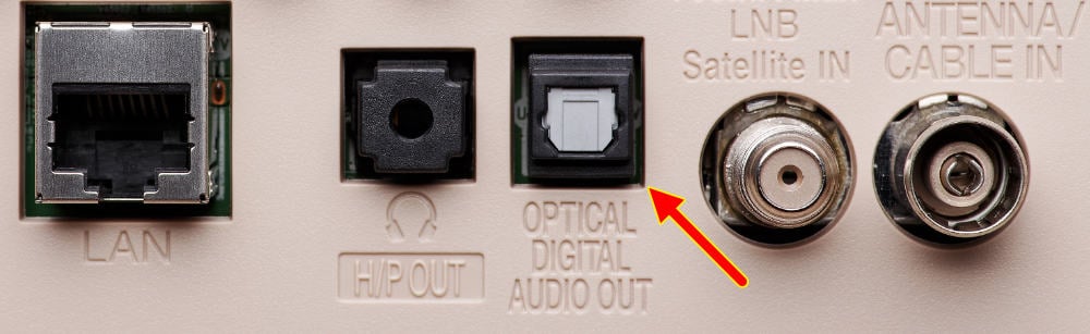 Optical Digital Audio Out on the Rear of a TV