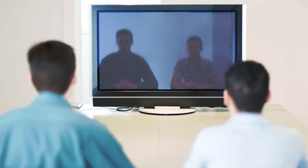Plasma TV screen reflection