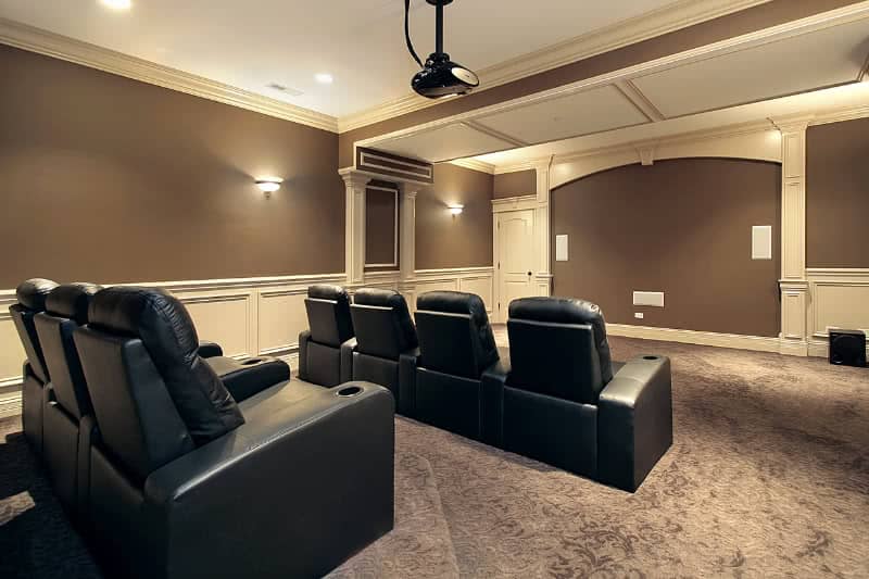 row of home theater chairs
