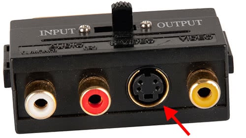 Video adapter with a 4-pin s-video connection