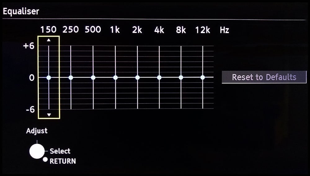 TV Graphic Equalizer - Default Setting