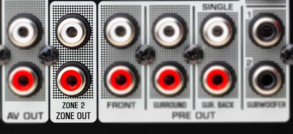 Zone 2 line out on the rear of an AV receiver